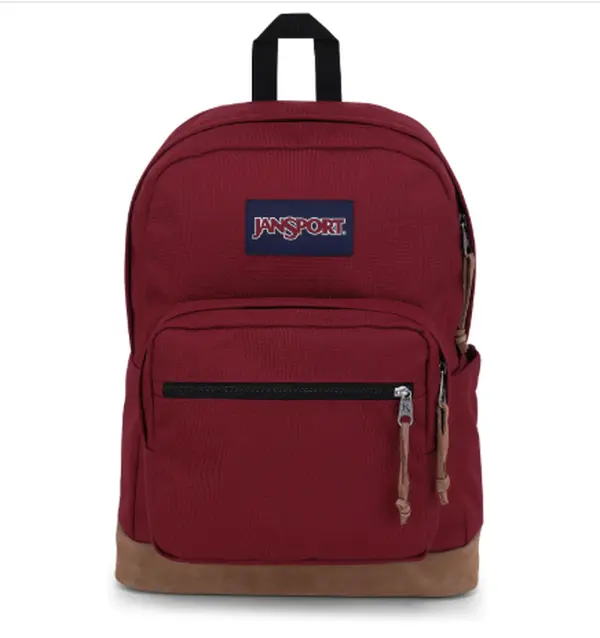 JanSport Right Pack Red Suede Backpack – Spacious, Lightweight Laptop Bag
