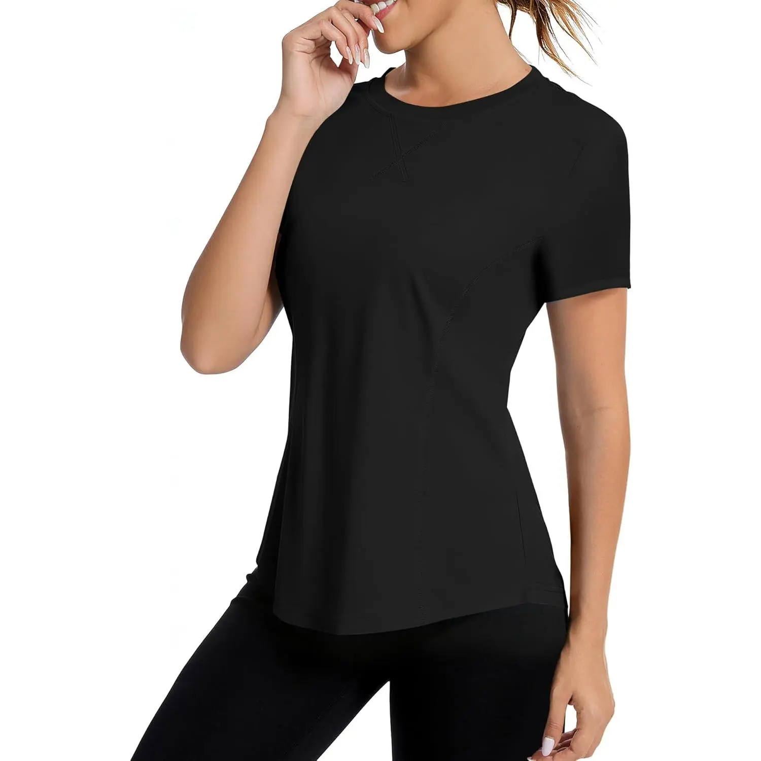 Women's Buttery Soft Workout T-Shirt, Short Sleeve Slim Cut Top with Quick-Dry UPF 50+ Sun Protection for Outdoor Sport & Yoga, Sporty Chic, Fit Inspo, Gym Aesthetic, Buttery Soft Tops, Activewear Sports T-Shirt