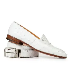 Mauri - 4732 Bianca White Ostrich Quill Loafers