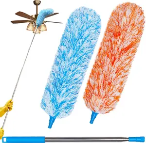 100" Extendable Microfiber Feather Duster with 2 Bendable Duster Head