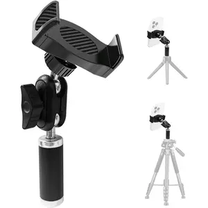 Tripod Phone Mount, Universal Phone Holder for Tripod, Cell Phone Tripod Mount Adapter Multi Angle Adjustment Tripod Phone Holder for ,  Galaxy and Other Smartphones