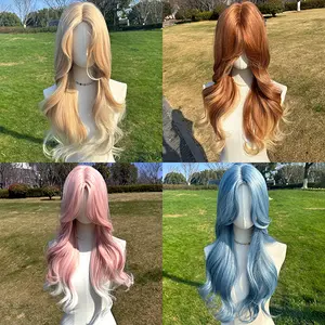 SMILCO 26Inch Blonde With Platinum Hair Tail Long Curly Synthetic Wig SM436 for Unique Look and Versatility Natural Looking Wig Adjustable Wig Head