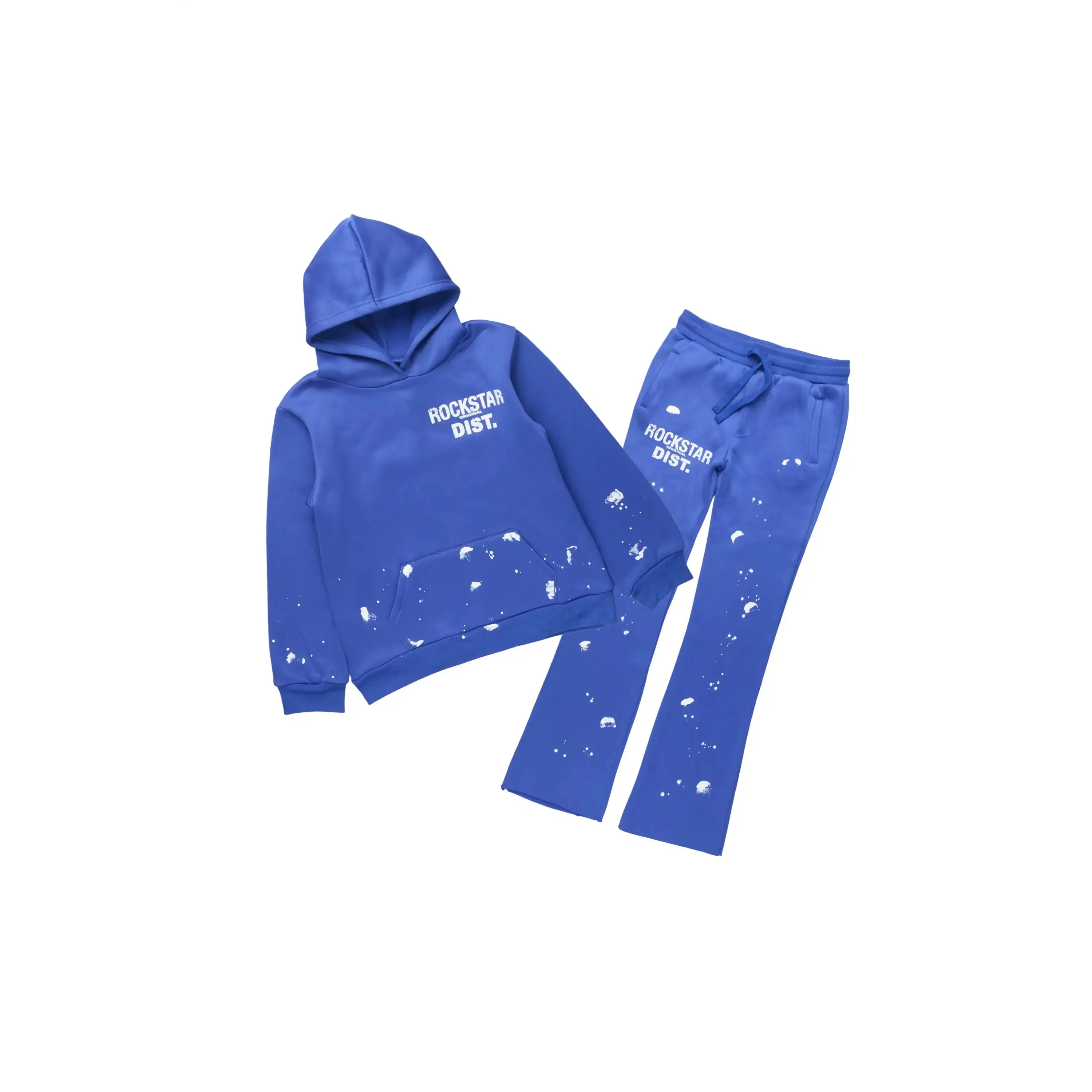 Boys Raffer 4.0 Royal/White Hoodie/Stacked Flare Track Set