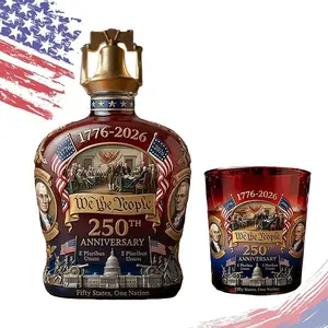 250th Anniversary Decanter, Durable Whisky Bottle, 'We the People, America' Heritage Collection Whisky Glass Bottle, suitable for Scotch whisky, bourbon. Patriotic Collectible Gift for Fathers Day and Anniversaries