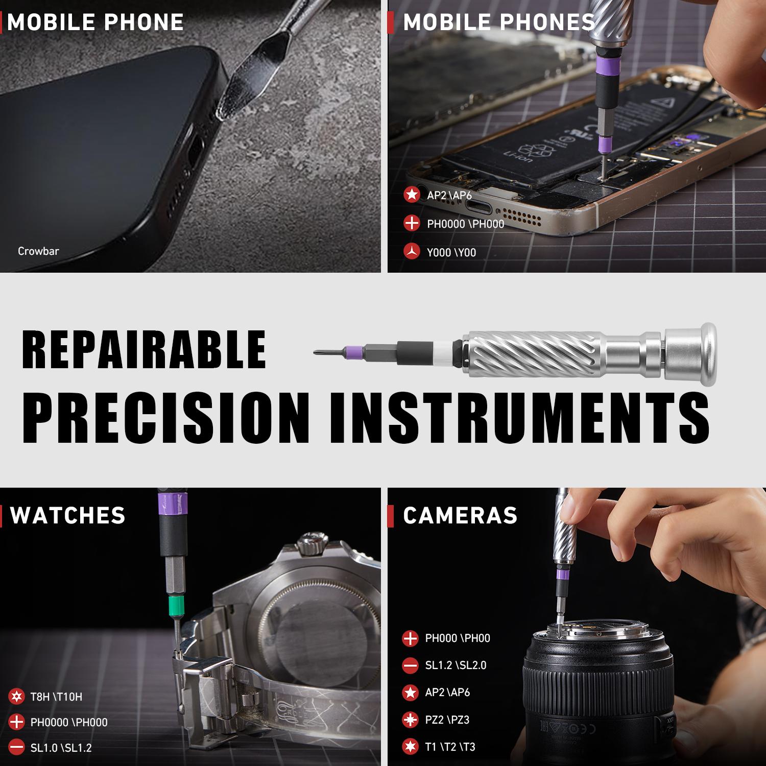 VMAN 100-in-1 Magnetic Ratchet Screwdriver Set, 1pc S2 Steel Bits, Flexible Shaft Work Tools for Furniture Assembly, Precision Electrical Appliance Repair