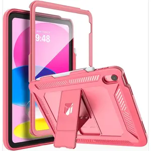 L-PCS007   Case for iPad (A16) 11th Generation 11 Inch 2025, iPad 10th Generation Case 2022 with Screen Protector, Heavy Duty Shockproof Rugged Protective Cover, Watermelon Pink