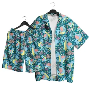 Lapras PKM Hawaiian Shirt Set – Tropical Button-Up Shirt, Summer Beach Short, Funny Unisex Vacation Outfit, Family Matching for All Ages,  Shirt Gift