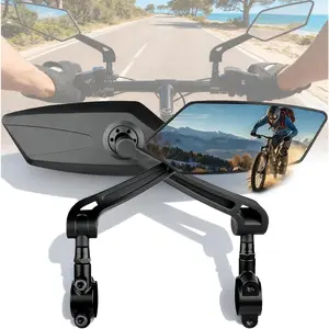 Mirror, Handlebar  Mirrors, Scratch Resistant  Glass Lens, 360? Rotatable & Foldable Safe Rearview  Mirrors,  Rear View Mirror for Scooter, Ebike,  Accessory(1 Pair)