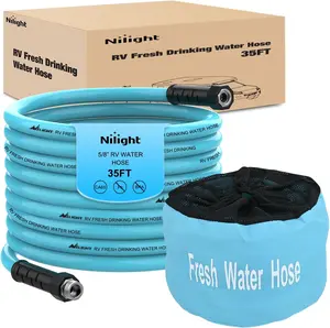 Nilight RV Water Hose 35FT Garden Drinking Hoses with Storage Bag Leakproof Anti-Kink 5/8" Inner Diameter Flexible Lightweight Freshwater Hose for RVs Campers Travel Trailer Boat Car Wash Accessories