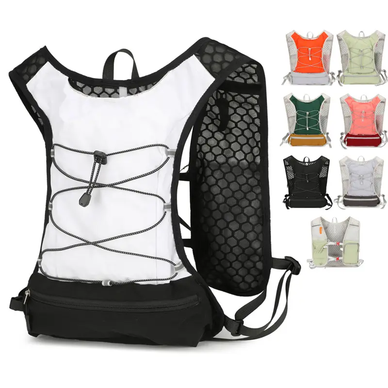 Lightweight Water Resistant Cycling Backpack, Mountain Bike Hydration Backpack, Outdoor Hiking Trekking Running Daypack with Helmet Holder