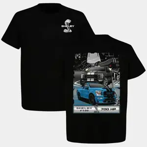 Supercharged 700 HP Shelby F150 T-Shirt, 2 Sides, Ford Truck Cobra Logo Graphic Tee