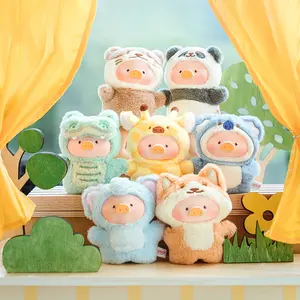 52TOYS LuLu the Piggy Animal Party - Puppet Show PVC Face Plush Keychain Kawaii Creative Gift Room Decor Desktop Decoration Gift for Birthday Party
