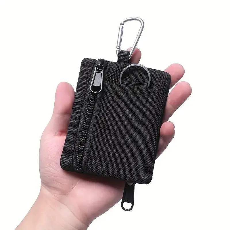 Outdoor Multifunctional Wallet, 1/2 Counts Mini Zipper Waist Bag, Casual Coin Purse, Mini Storage Bag for Outdoor Camping Hiking, Wallet Men, Zipper Wallet Design, Money Bags