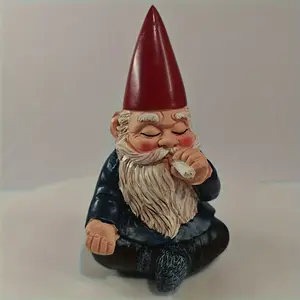 Smoking gnome garden statue-resin gnome sculpture, suitable for outdoor decoration, perfectly matched with courtyard and lawn-charming fairy tale theme