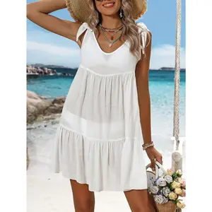 Swim Vcay Beach Outfits For Woman Women Fashion Solid Color Sleeveless Cover Up,Summer Beach