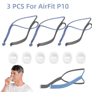 Replacement Headgear Compatible with P10 Nasal Pillow Mask Straps，Included 3 Elastic Straps and 6 Adjustment Clips