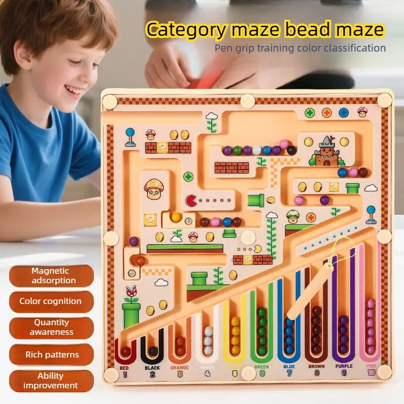 Magnetic Maze Toy, Color and Number Puzzle, Toddler Puzzle, Puzzles for Toddlers, Montessori Educational Game, Enhances Fine Motor Skills and Cognitive Development