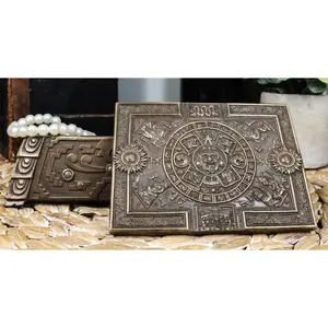 Bronzed Mesoamerican Maya Aztec Jewelry Box Figurine Sun God Huitzilopochtli