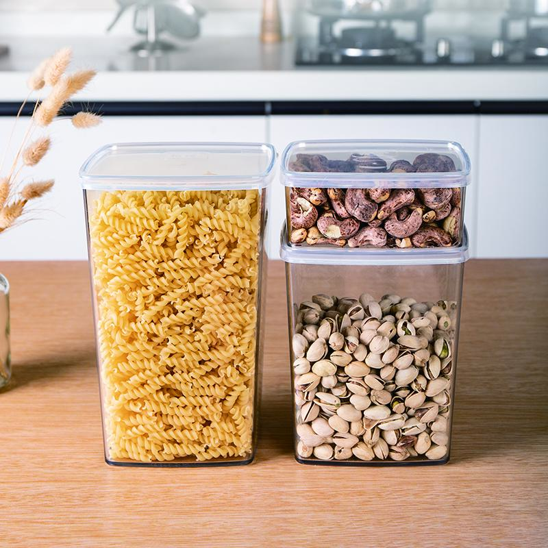 【ANJUKE】3-Piece Durable Plastic Airtight Food Storage Containers with Flip-Top Lids & Food Covers, Spill-Safe Leak-Proof 3-Size Plastic Storage Bins (3.5qt, 2.1qt, 1.3qt) for Fresh Stays Longer & Kitchen Pantry Organization, 1.3qt Utensil Set