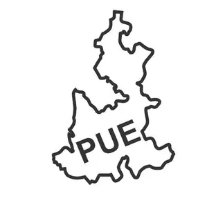 Mexican State Map Outline Puebla Vinyl Decal Sticker UV & Waterproof Bumper Window Laptop Automotive Water Bottle Gift accessories – BLACK 6"