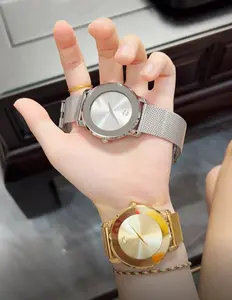 Women's Elegant Fashion Round Dial Quartz Watch Vintage All-match Clasp Luxury Watches for Girls Trendy Matching Wristwatch As Girlfriend Gifts with Box Fall Outfits Fall Freshness Stainless Steel Strap Waterproof Ultra-thin Design