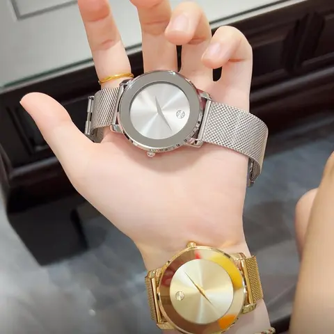 Women's Vintage Elegant All-Match 34 mm Silver Quartz Watch - Stainless Steel Mesh Strap, Alloy Frame Case, Round Dial, Ultra-Thin Waterproof Design, Clasp Closure, Gift-Boxed Fashion Wristwatch