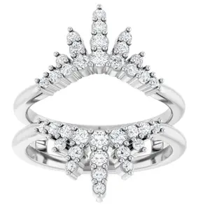 1ct TW Diamond Wedding Guard Band Insert Engagement Ring 14k Gold Lab Grown