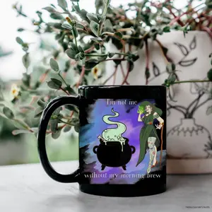 Morning Brew Witchy Mug, Witch Mug, Spooky Mug, Fall Coffee Mug, Spooky Season Mug Halloween Cup Fairycore Decor Gothic Mug Pastel Halloween