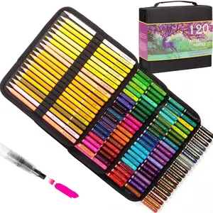 120 Colors Watercolor Pencil Set, 1 Set Portable Nylon Case Watercolor Pencil with Water Brush Pen & Carrying Bag, Art Supplies for Adults & Students
