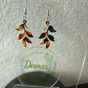 Deena’s Designs Leaf autumn leaves dangle earring