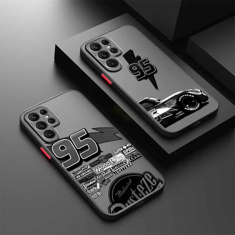 Cars Cover For Samsung S26 S25 S24 S23 S22 S21 A12 A13 A14 A15 A16 A25 A35 A52 A54 FE Ultra Plus Lite Frosted Translucent Phone Case
