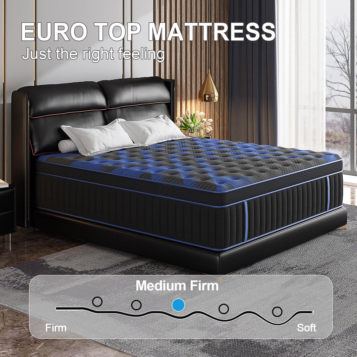 12/14-Inch Twin Full Queen King Memory Mattress with Independent Springs, Provides Pressure Relief, Motion Isolation and Edges Support, Medium Firmness, Breathable , 100 Trials, Spring Mattress in a box ,Gel infuse memory foam