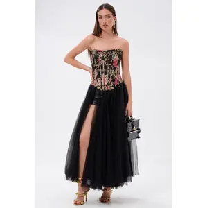 ROYAL TULLE TRIM CORSET TOP