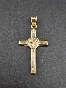 14K Gold Pendant - San Benito on Cross
