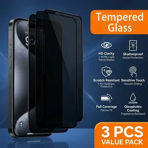 3-Pack iPhone Screen Protector Compatible with iPhone 17/17 Pro/17 Pro Max, High Hardness 9h+, 2026 Upgrade Tempered Glass