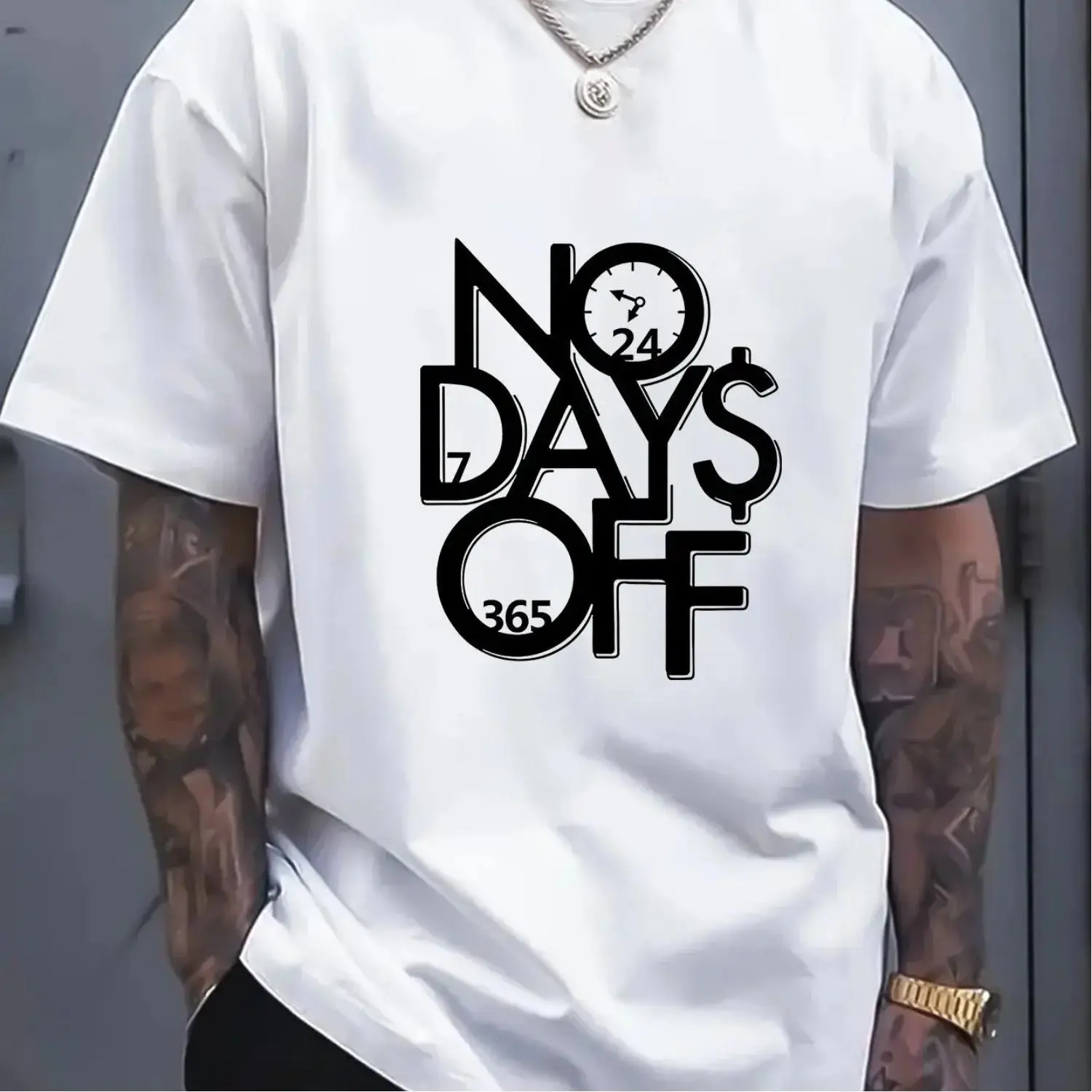 Mens Casual Graphic Cotton TShirt with Round Neck Short Sleeves Breathable Lightweight Summer Tee in Beige with Black Print