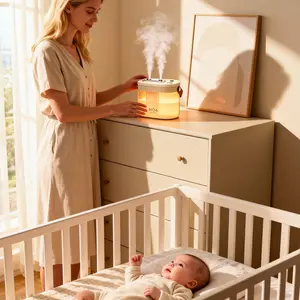 H50 Dual Nozzle Independent Control, Increased Mist Volume, Zone Adjustment, Smart Seasonal Moisture Control, Bedroom Living Room Use, Humidifier For Home