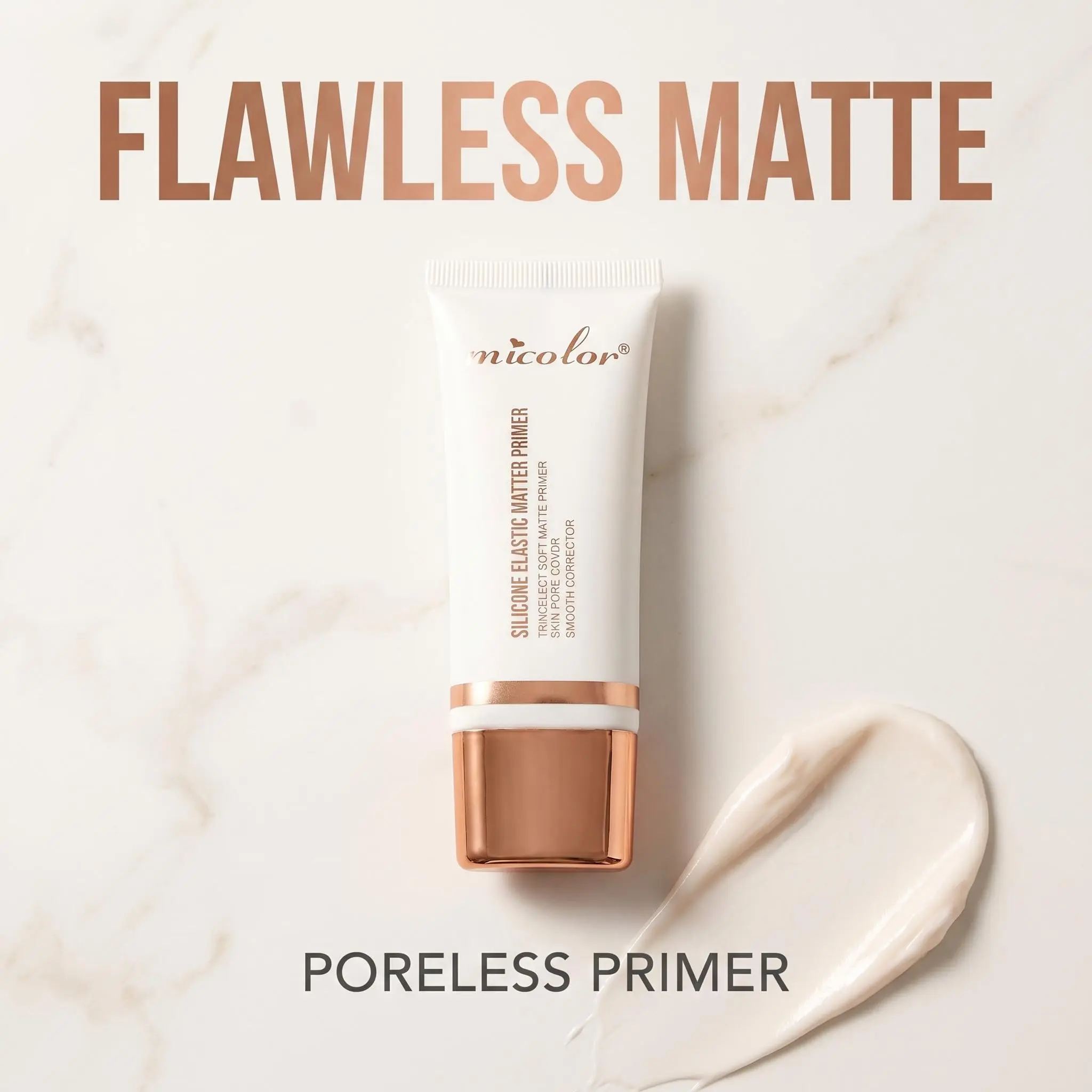 Poreless Matte Face Primer - Silicone Elastic Blurring Makeup Base, Smooth Corrector for Oily Skin, Long-Lasting Flawless Finish, Travel-Size Squeeze Tube