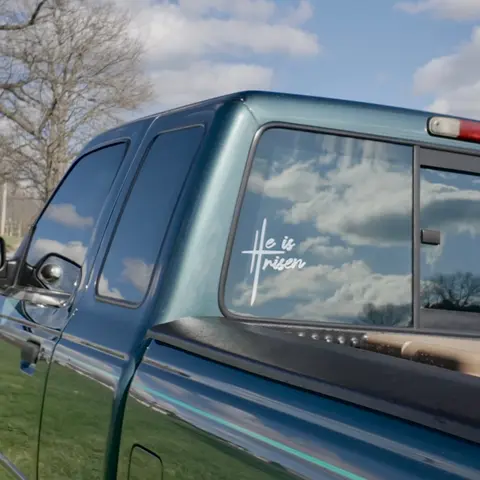 He is Risen Vinyl Decal - Quality Outdoor Vinyl