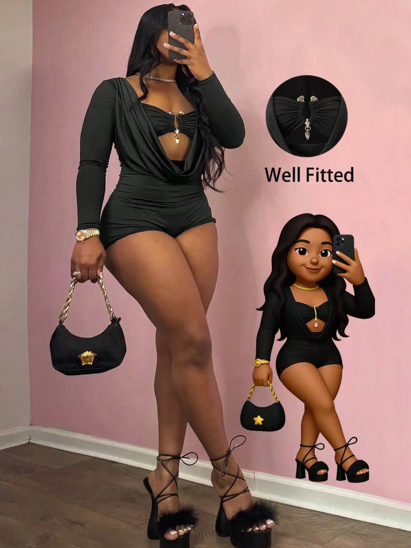 Women's Summer Ruched Jumpsuit Overall Polyester, Sexy Backless Design, Front Ruching, Punk Style Aesthetic, Perfect for Parties, Night Out, Streetwear, Casual Wear, Womenswear Outfit
