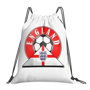 1pc England Soccer Drawstring Bags Outdoor Sports Portable Storage Bag Bundle Pocket Rope Bag