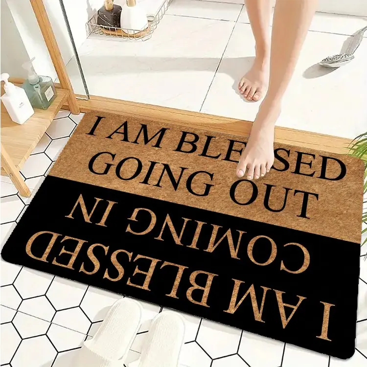 32"(l)×20"(w) Printed Letters Durable Decorative Mat - Multi-Size Water-Absorbent Retro Classic Entrance Doormat for Indoor Use, Living Room Front Door, Inside Entrance Doormat, Room Decor