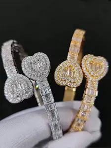 Rhinestone Decorated Heart Design Bracelet, Fashionable Jewelry for Women for Party, Daily Clothing Decor, Trendy All-match & Exquisite Jewelry for Birthday Gift, Heart Shaped Bracelet