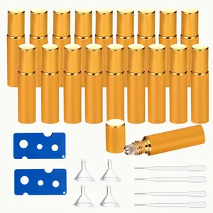 Glass Essential Oil Roller Bottle Kit, 60pcs/set Empty Bottle & Accessories, Portable Travel Perfume Bottle, Cosmetic Storage Bottle, Makeup