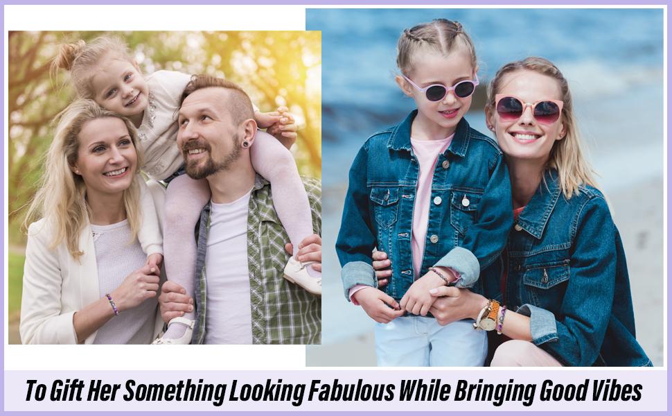 Handmade Gifts for Girls/Women-Love/Protection-Natural Crystal Bracelet for Daughter Granddaughter Niece Sister Mom Aunt Wife