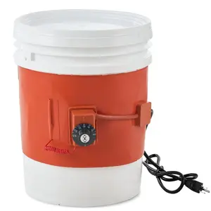 VEVOR Metal Drum Heater, 800 Watt 7.75 inch Width, Pail Heating Band for 5 Gallon Barrel, 86-302 Adjustable Thermostat, High Efficiency Silicone Grease Keg Heater, FCC Listed Orange