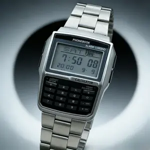 Plastic + Glass Luminous Student Sports Watch Trendy Multifunction Retro Calculator Phone Number Book Digital LED Display Alarm Clock Week Display