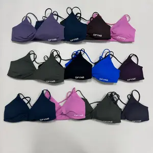 DFYNE Seamless Twist Front Sports Bra Set – Matte Strappy Padded Workout Bra for Yoga & Gym
