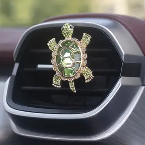 1pc Bling Turtle Car Air Vent Clip, Rhinestone Turtle Car Vent Decor with Crystal Inlay, Cute Alloy Car Interior Decoration for Women Girls, Car Ornament, Car Accessory