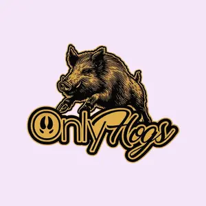 Only Hogs Sticker, Funny Hog Hunting Decal, Wild Boar Vinyl for Hunter Lifestyle and Backwoods Humor Laptop Water Bottle Decal Sticker
